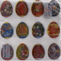 Салфетки сервировочные Fresco (Фреско) Пасхальные яйца, 33х33 см, 20 шт