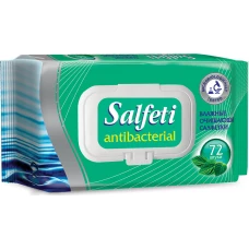 Салфетки влажные Salfeti (Салфети) Антибактериальные, с клапаном, 72 шт