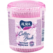 Ватные палочки Aura (Аура), в стакане, 100 шт