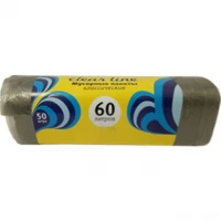 Мешки для мусора Clear Line черные 7 мкм, 60 л/50 шт