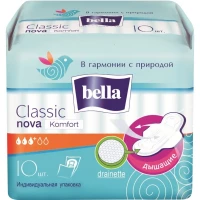 Гигиенические прокладки Bella (Белла) Nova Classiс Komfort, 3+ капли, 10 шт