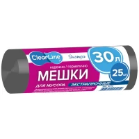 Мешки для мусора Clear Line, черные, 30 л, 25 шт