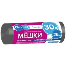Мешки для мусора Clear Line, черные, 30 л, 25 шт