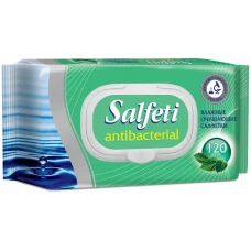 Салфетки влажные Salfeti (Салфети) Антибактериальные, с клапаном, 120 шт