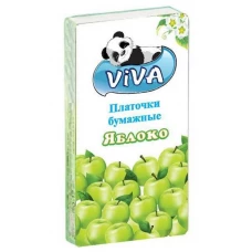 Платочки бумажные Viva (Вива) Яблоко, 2-слойные, 10 уп из 10 платочков
