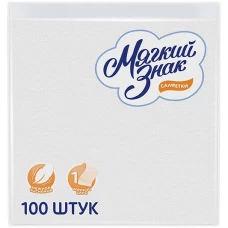 Салфетки Мягкий Знак, 1-слойные, 100 листов