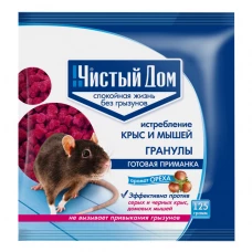 Гранулы от крыс и мышей Чистый Дом с запахом ореха, 125 г