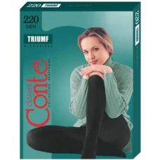 Колготки Conte Triumf (Конте Триумф), Nero (черный), 220 den, 2 размер