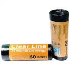Мешки для мусора Clear Line черные, 60 л/30 шт