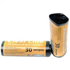 Мешки для мусора Clear Line черные, 30 л/30 шт