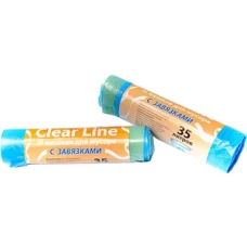 Мешки для мусора с завязками Clear Line синие, 35 л/20 шт