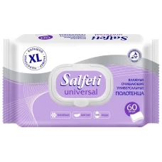Влажные очищающие универсальные полотенца Salfeti Universal, 60 шт