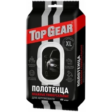 Салфетки влажные универсальные автомобильные Top Gear, пластиковый клапан, 60 шт