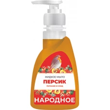 Мыло жидкое Flora (Флора) Народное Персик, дозатор, 250 мл