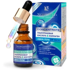 Гиалуроновая кислота и Коллаген aqua-гель 24 часа Novosvit (Новосвит) «Concentrate» 25 мл
