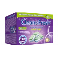 Таблетки для посудомоечных машин Clean&Fresh All in 1, мини, 30 шт