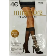 Гольфы женские Innamore Elastico, 40 den (2 пары) цвет чёрный (nero)