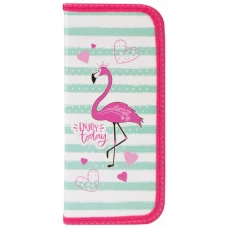 Пенал Пифагор Flamingo, 1 отделение, ламинированный картон, 19х9 см