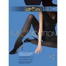 Колготки теплые OMSA Micro & Cotton, Nero (черный), 140 den, 2 размер
