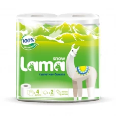 Туалетная бумага 2-слойная Snow Lama (Сноу Лама) Яблоко, 4 рулона